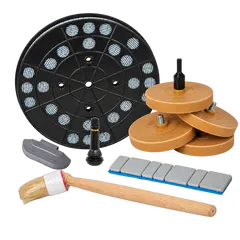 Wheel service materials: valves, balance weights, mounting paste and rubber pads